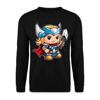 Bébé Viking Thor - Sweat-shirt Unisexe - noir - Devant - Alina (178cm) & Michal (187cm)
