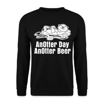 Otter and Beer - Unisex Pullover - Schwarz - Vorne - Alina (178cm) & Michal (187cm)