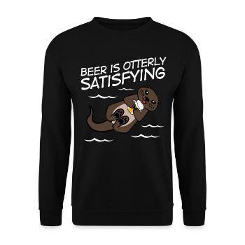 Loutre de bière Loutres - Sweat-shirt Unisexe - noir - Devant - Alina (178cm) & Michal (187cm)