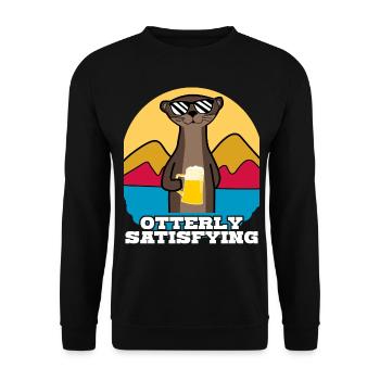 Beer Otters Otter - Unisex Pullover - Schwarz - Vorne - Alina (178cm) & Michal (187cm)