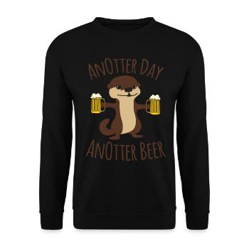 Beer and Otter - Unisex Pullover - Schwarz - Vorne - Alina (178cm) & Michal (187cm)