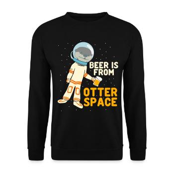 Otters and Beer Otter - Unisex Pullover - Schwarz - Vorne - Alina (178cm) & Michal (187cm)