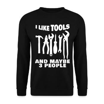 Craftsman Tools DIY Tool - Unisex Pullover - Schwarz - Vorne - Alina (178cm) & Michal (187cm)