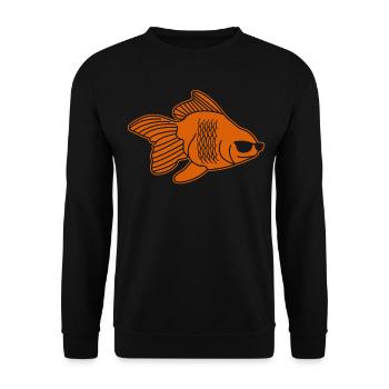 Goldfish Sunglasses Gold Fish - Unisex Pullover - Schwarz - Vorne - Alina (178cm) & Michal (187cm)