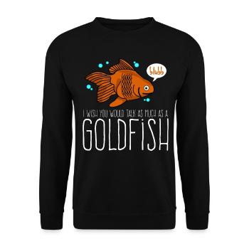 Goldfish Talking Gold Fish - Unisex Pullover - Schwarz - Vorne - Alina (178cm) & Michal (187cm)