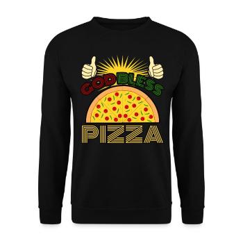 Pizza Saying Pizzaria - Unisex Sweatshirt - black - Front - Alina (178cm) & Michal (187cm)