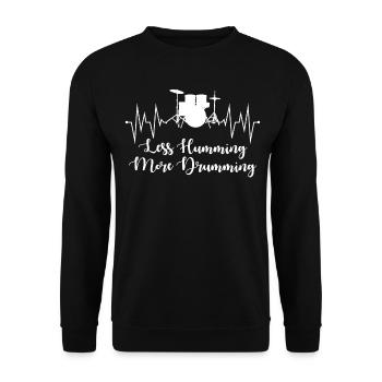 Drummer Drum Drums Drumset - Unisex Pullover - Schwarz - Vorne - Alina (178cm) & Michal (187cm)