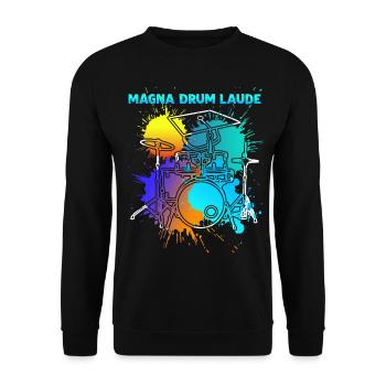 Drum Drummer Drums Drumset - Unisex Pullover - Schwarz - Vorne - Alina (178cm) & Michal (187cm)