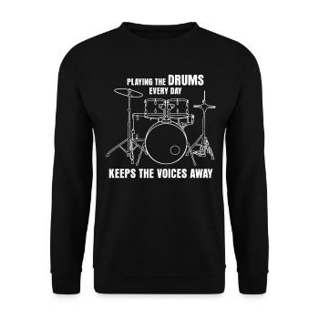 Drummer Drumset Drumsticks Drum Drums - Sweat-shirt Unisexe - noir - Devant - Alina (178cm) & Michal (187cm)