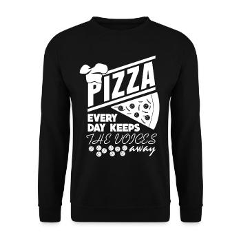 Pizzaria Pizza Pizzas - Unisex Sweatshirt - black - Front - Alina (178cm) & Michal (187cm)