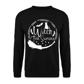 Witch Test Witch's Broom Witchcraft - Unisex Sweatshirt - black - Front - Alina (178cm) & Michal (187cm)