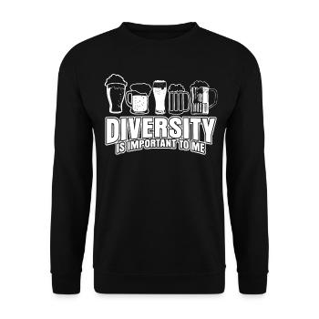 Craft beer Diversity brewing Hops Malt - Unisex Sweatshirt - black - Front - Alina (178cm) & Michal (187cm)