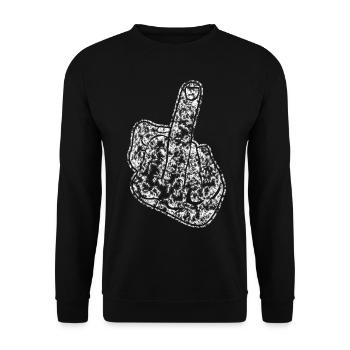 Middle Finger Misanthrope Ants - Unisex Pullover - Schwarz - Vorne - Alina (178cm) & Michal (187cm)