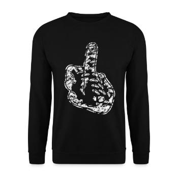 Middle Finger Car Misanthrope - Unisex Pullover - Schwarz - Vorne - Alina (178cm) & Michal (187cm)
