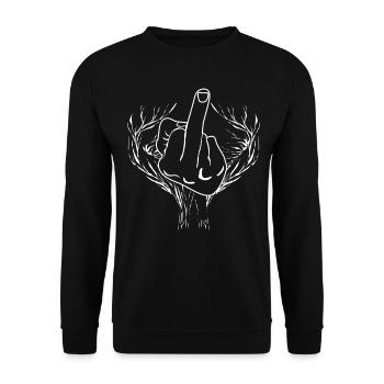 Middle Finger Tree Misanthrope - Unisex Pullover - Schwarz - Vorne - Alina (178cm) & Michal (187cm)