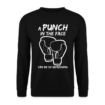 Boxer Punch Joke Boxing Gloves - Unisex Pullover - Schwarz - Vorne - Alina (178cm) & Michal (187cm)