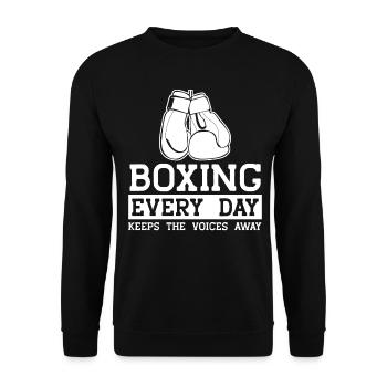 Gants de boxe boxeur Boxe amateur - Sweat-shirt Unisexe - noir - Devant - Alina (178cm) & Michal (187cm)