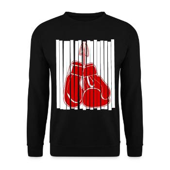 Red Boxing Gloves Boxer - Unisex Sweatshirt - black - Front - Alina (178cm) & Michal (187cm)