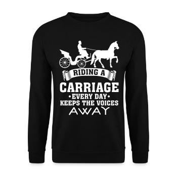 Riding Coachman Horse Carriage - Unisex Sweatshirt - black - Front - Alina (178cm) & Michal (187cm)