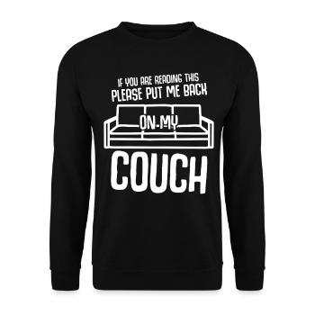 Couch Sofa - Unisex Pullover - Schwarz - Vorne - Alina (178cm) & Michal (187cm)