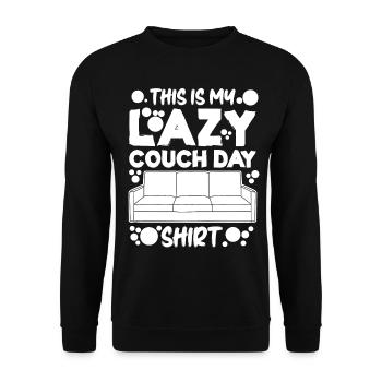 Lazy Couch Day Sofa - Unisex Sweatshirt - black - Front - Alina (178cm) & Michal (187cm)