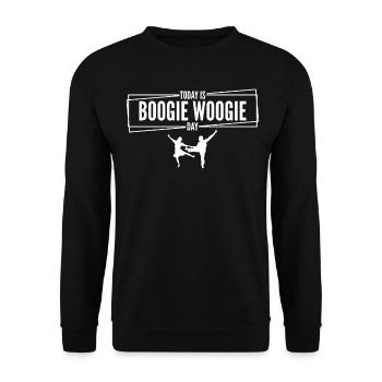 Boogie Woogie Day - Unisex Sweatshirt - black - Front - Alina (178cm) & Michal (187cm)