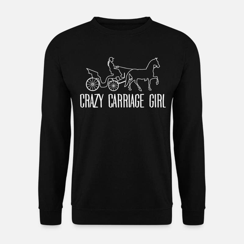 Horse Carriage Girl Coachman - Unisex Pullover - Schwarz