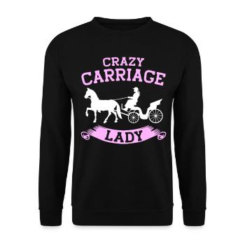 Horse Carriage Lady Coachman - Unisex Sweatshirt - black - Front - Alina (178cm) & Michal (187cm)
