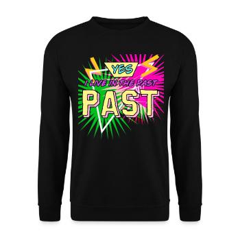 1980's Retro 80s Disco - Unisex Sweatshirt - black - Front - Alina (178cm) & Michal (187cm)