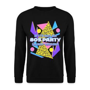1980's Retro 80s Party - Unisex Sweatshirt - black - Front - Alina (178cm) & Michal (187cm)