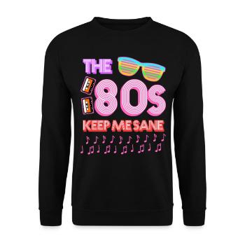 80s Retro 1980 - Unisex Sweatshirt - black - Front - Alina (178cm) & Michal (187cm)