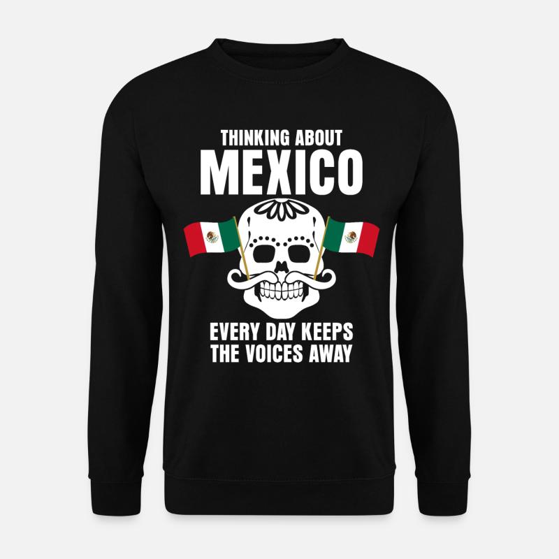 Mexique Drapeau Mexicains Crâne Mexicain - Sweat-shirt Unisexe - noir