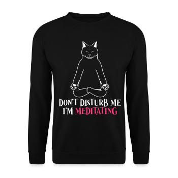 Méditation Yoga du chat Méditation - Sweat-shirt Unisexe - noir - Devant - Alina (178cm) & Michal (187cm)
