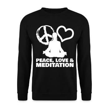 Méditation Paix Méditation Yoga - Sweat-shirt Unisexe - noir - Devant - Alina (178cm) & Michal (187cm)