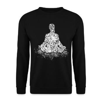 Méditation sous la pluie Méditation Yoga - Sweat-shirt Unisexe - noir - Devant - Alina (178cm) & Michal (187cm)