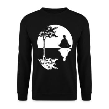Arbre de méditation Méditation Yoga - Sweat-shirt Unisexe - noir - Devant - Alina (178cm) & Michal (187cm)
