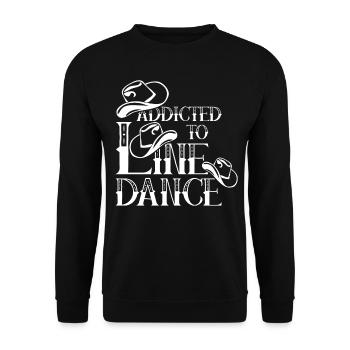 Line Dance Country Music Line Dancing - Unisex Sweatshirt - black - Front - Alina (178cm) & Michal (187cm)