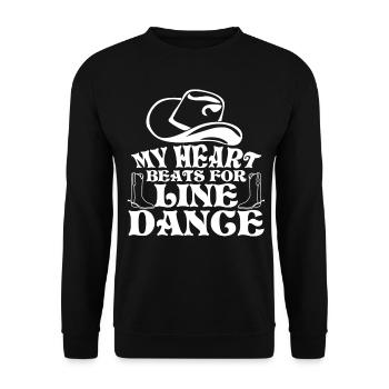 Country Music Line Dance Line Dancing - Unisex Pullover - Schwarz - Vorne - Alina (178cm) & Michal (187cm)