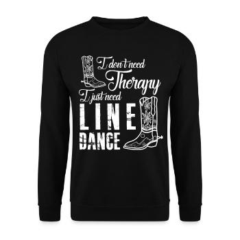 Line Dance Cowboy Country Music - Unisex Sweatshirt - black - Front - Alina (178cm) & Michal (187cm)