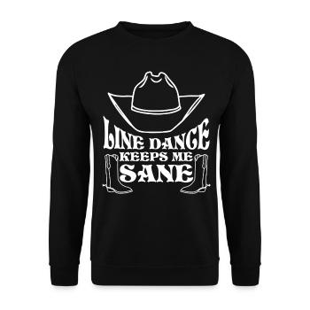 Line Dance Country Music Cowboy - Unisex Sweatshirt - black - Front - Alina (178cm) & Michal (187cm)