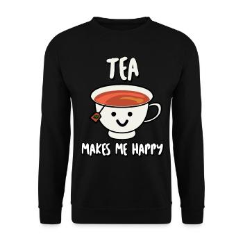 Tasse De Thé Buveurs Sachet De Thé Thé - Sweat-shirt Unisexe - noir - Devant - Alina (178cm) & Michal (187cm)