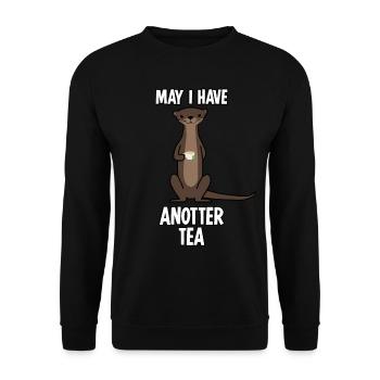 Loutre avec tasse de thé et sachet de thé - Sweat-shirt Unisexe - noir - Devant - Alina (178cm) & Michal (187cm)