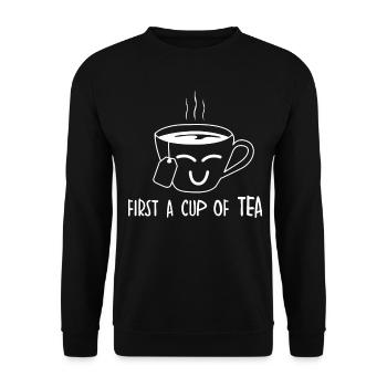 Tea Cup Of Tea Drinkers Tea Bag - Unisex Sweatshirt - black - Front - Alina (178cm) & Michal (187cm)