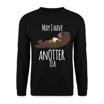 Loutre avec tasse de thé sachet de thé - Sweat-shirt Unisexe - noir - Devant - Alina (178cm) & Michal (187cm)