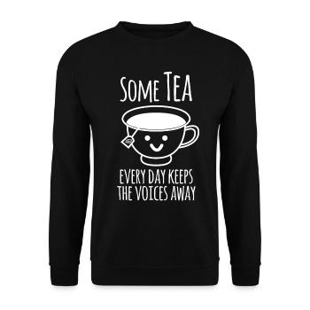 Tea Cup Teapot Tea Bag - Unisex Sweatshirt - black - Front - Alina (178cm) & Michal (187cm)