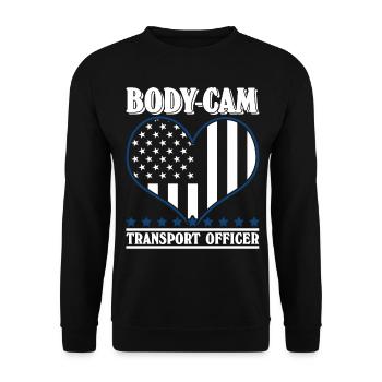 Police Body-Cam Policeman - Unisex Sweatshirt - black - Front - Alina (178cm) & Michal (187cm)