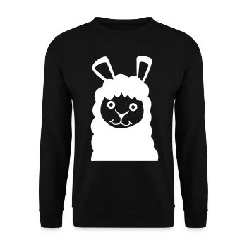 Alpaca funny Alpacas - Unisex Pullover - Schwarz - Vorne - Alina (178cm) & Michal (187cm)