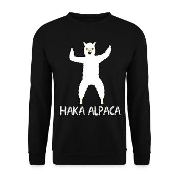 Haka Alpaca - Unisex Pullover - Schwarz - Vorne - Alina (178cm) & Michal (187cm)