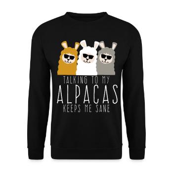 Alpacas Sunglasses Alpaca - Unisex Pullover - Schwarz - Vorne - Alina (178cm) & Michal (187cm)