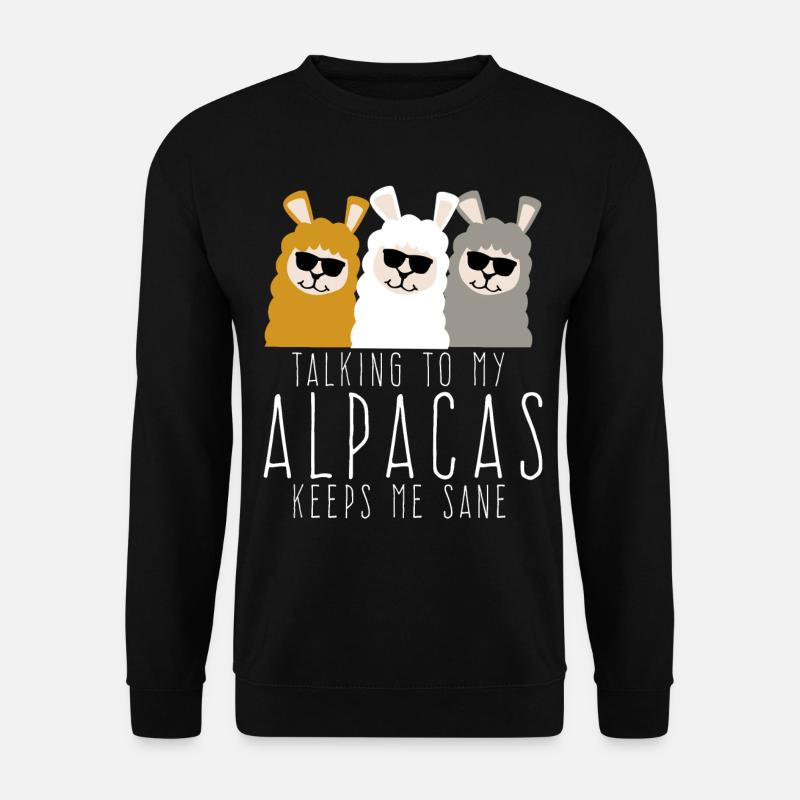 Alpacas Sunglasses Alpaca - Unisex Sweatshirt - black
